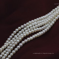 Pequeno tamanho 3 milímetros Natural fora de forma redonda Beads de pérolas de água doce